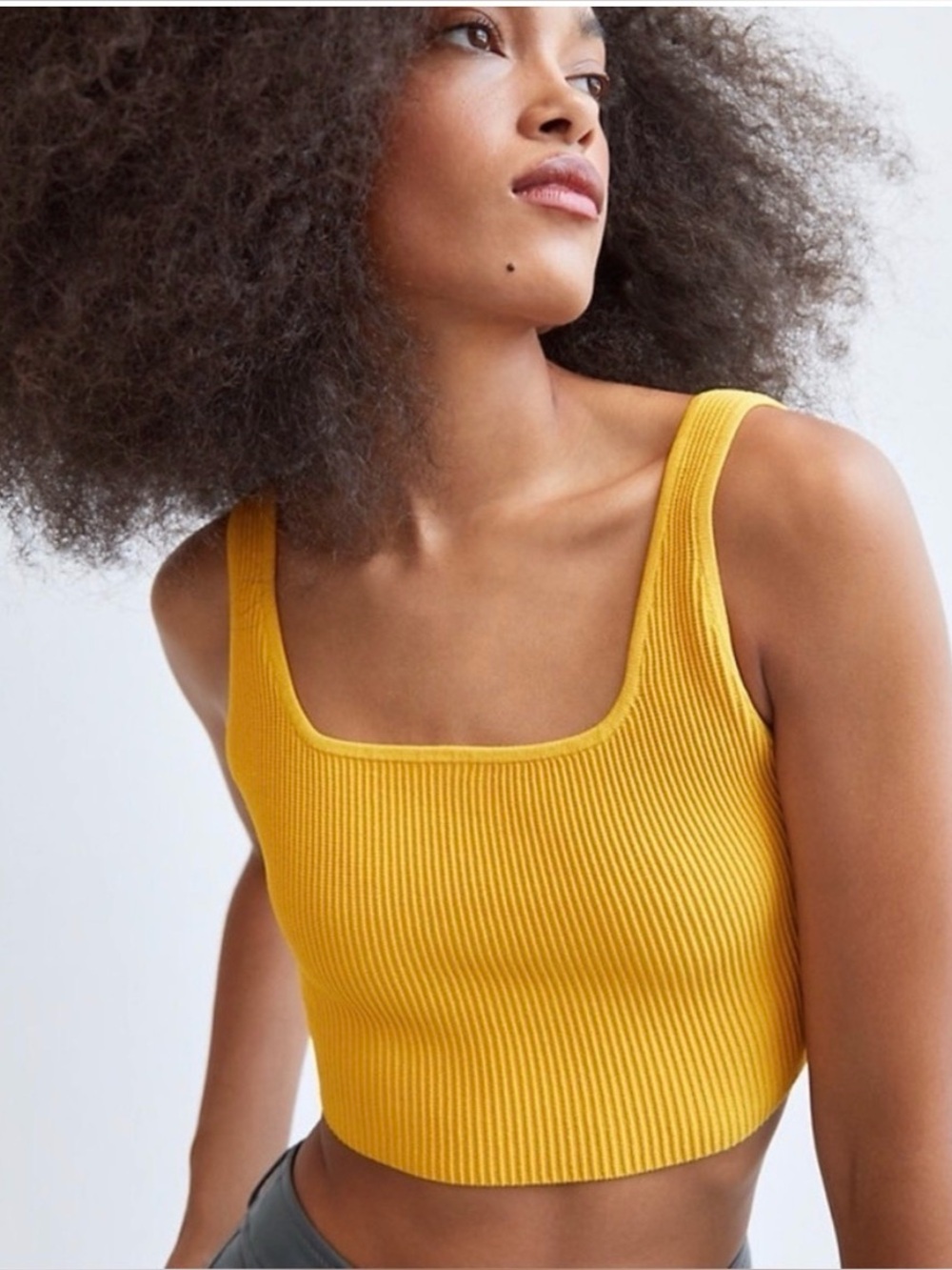 Aritzia Babaton Ribbed Square Neck Cropped Tank Sz XX-Small